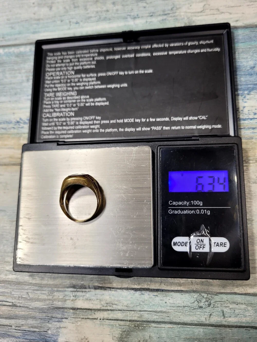 10k Gold Masonic Signet Ring with pink Stone
